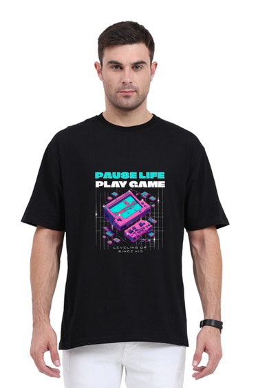 Play Game: Black Oversized Gamer Tee